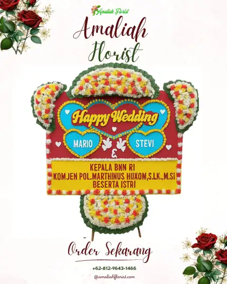Papan Bunga Pernikahan Juntikebon